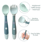 Baby Spoon and fork Set for Baby Feeding (Blue)
